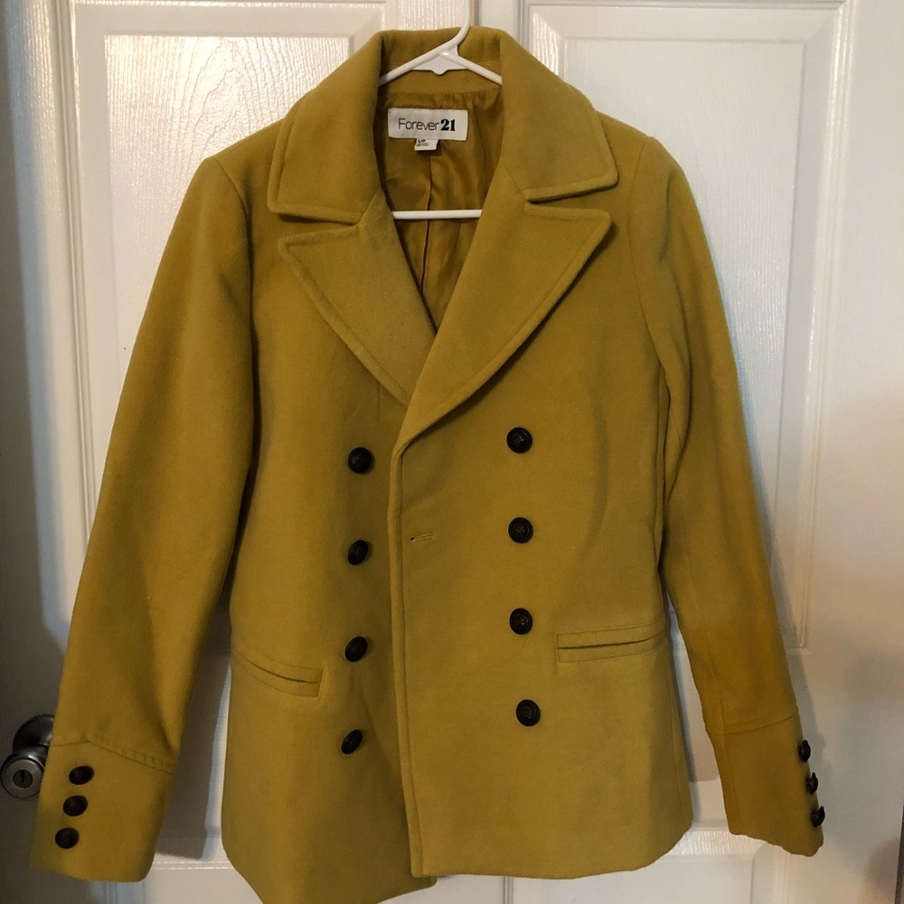 Forever 21 Yellow Peacoat